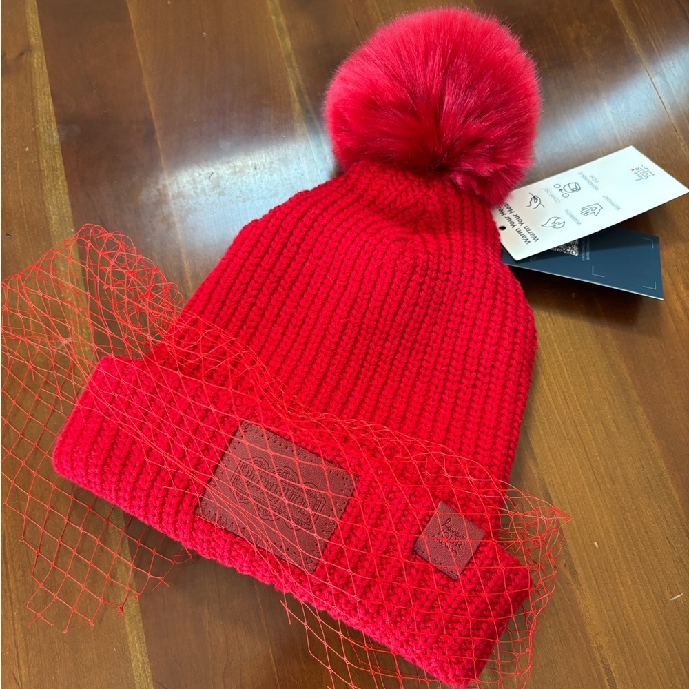 Love Your Melon Red Pom-Pom Beanie